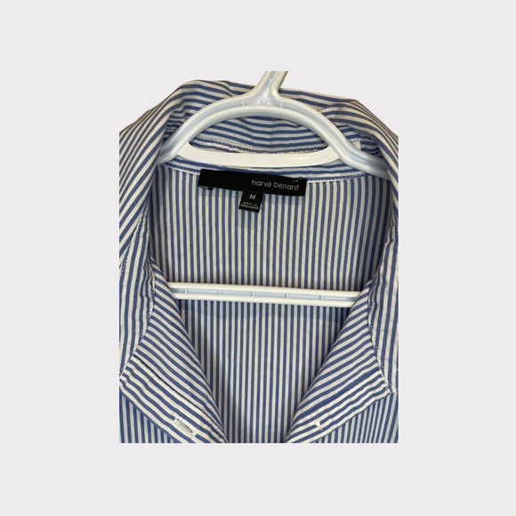 Harvé Benard Boyfriend Style Half Button Down | M | - Picture 5 of 5